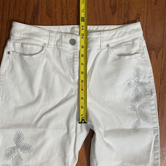 Chico’s white jeans with gray beads design-size 0 Slimmer- medium - Picture 9 of 12